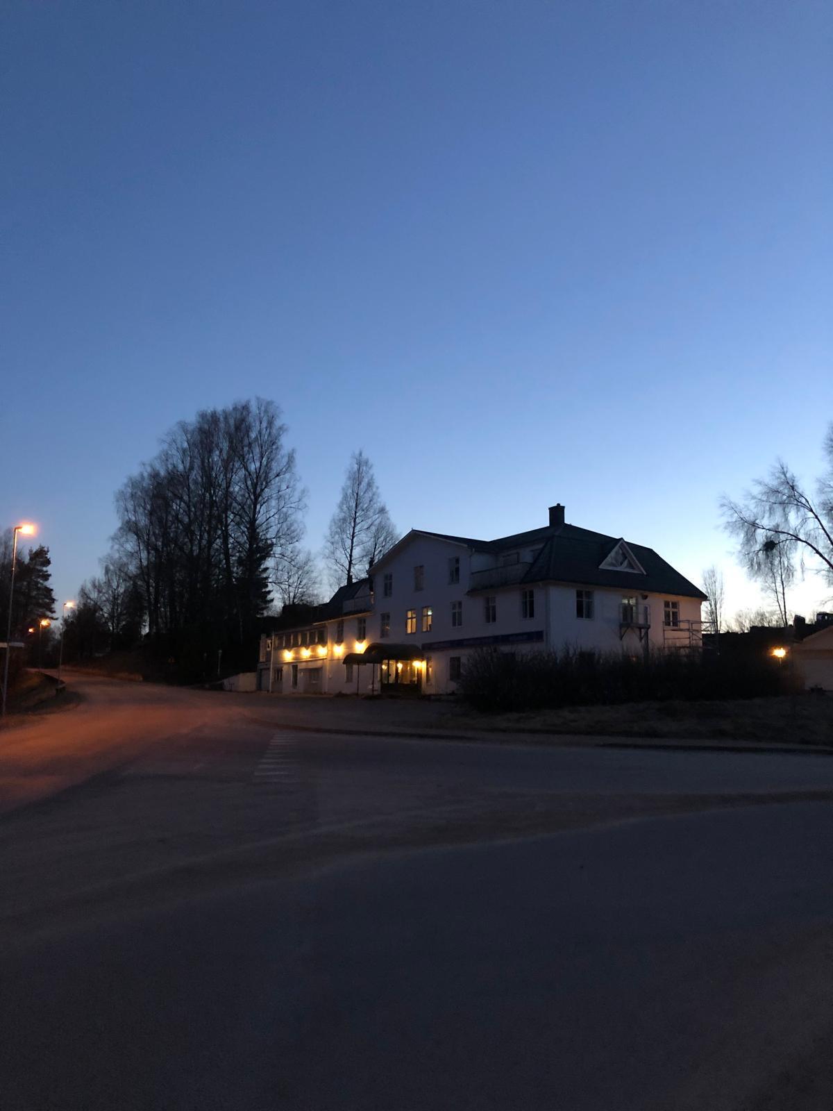Hotel Munkfors in the evening